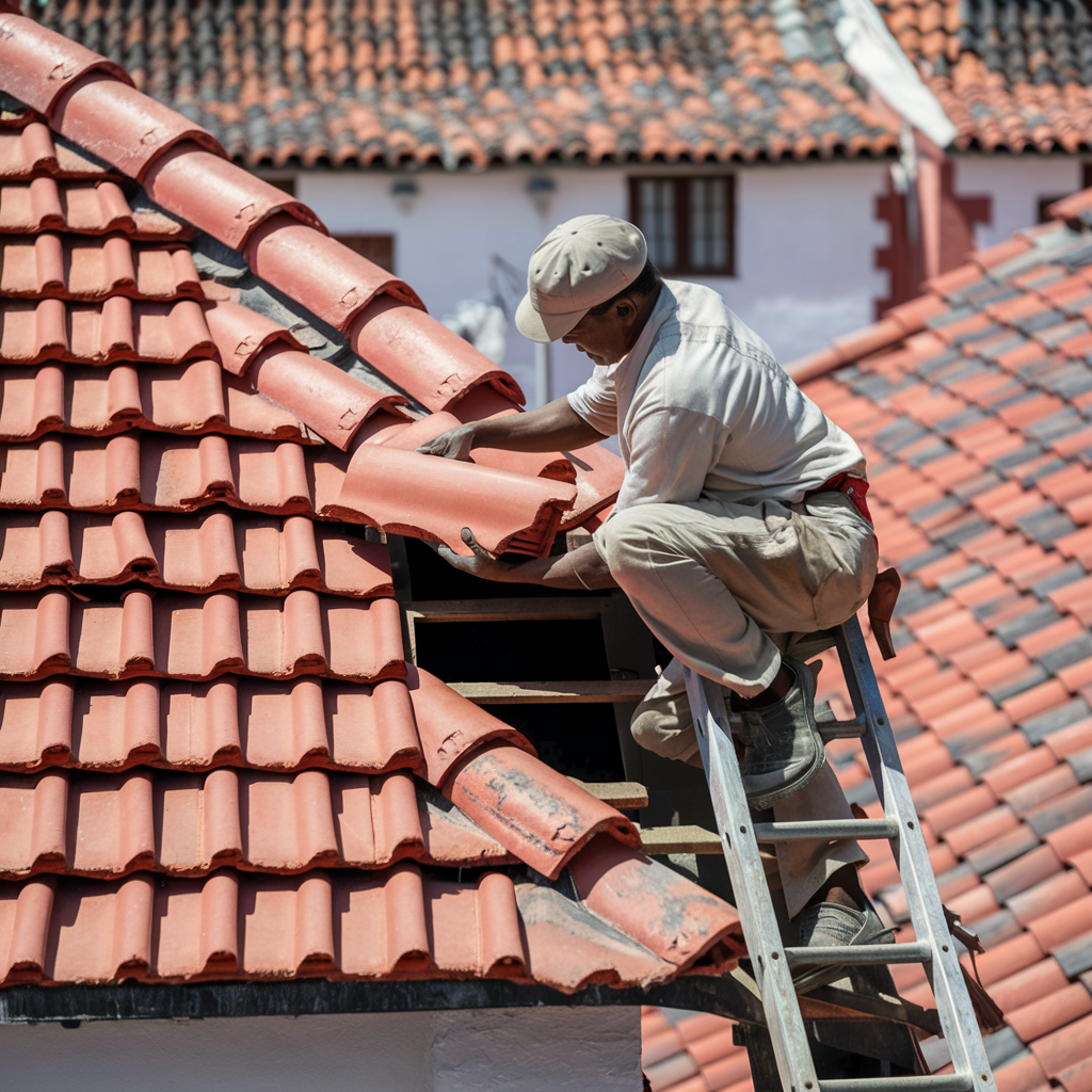 Instalação de telhado colonial